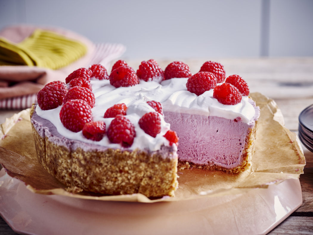 Vegan Yoghurt-frambozen Cheesecake Zonder Oven