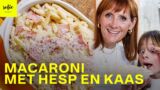 Macaroni met hesp en kaas