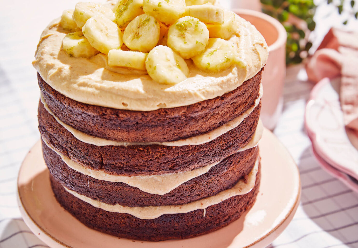 Chocoladetaart met Peanut Butter Room en Banaan