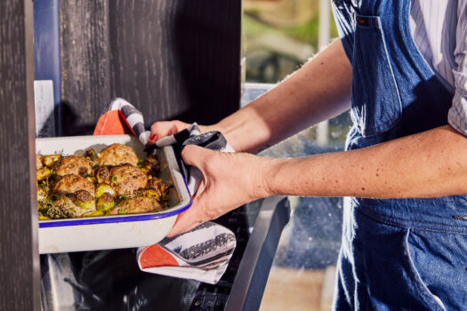 Ovenschotel met spruitjes, erwten en gehaktballen Sofie Dumont Chef3